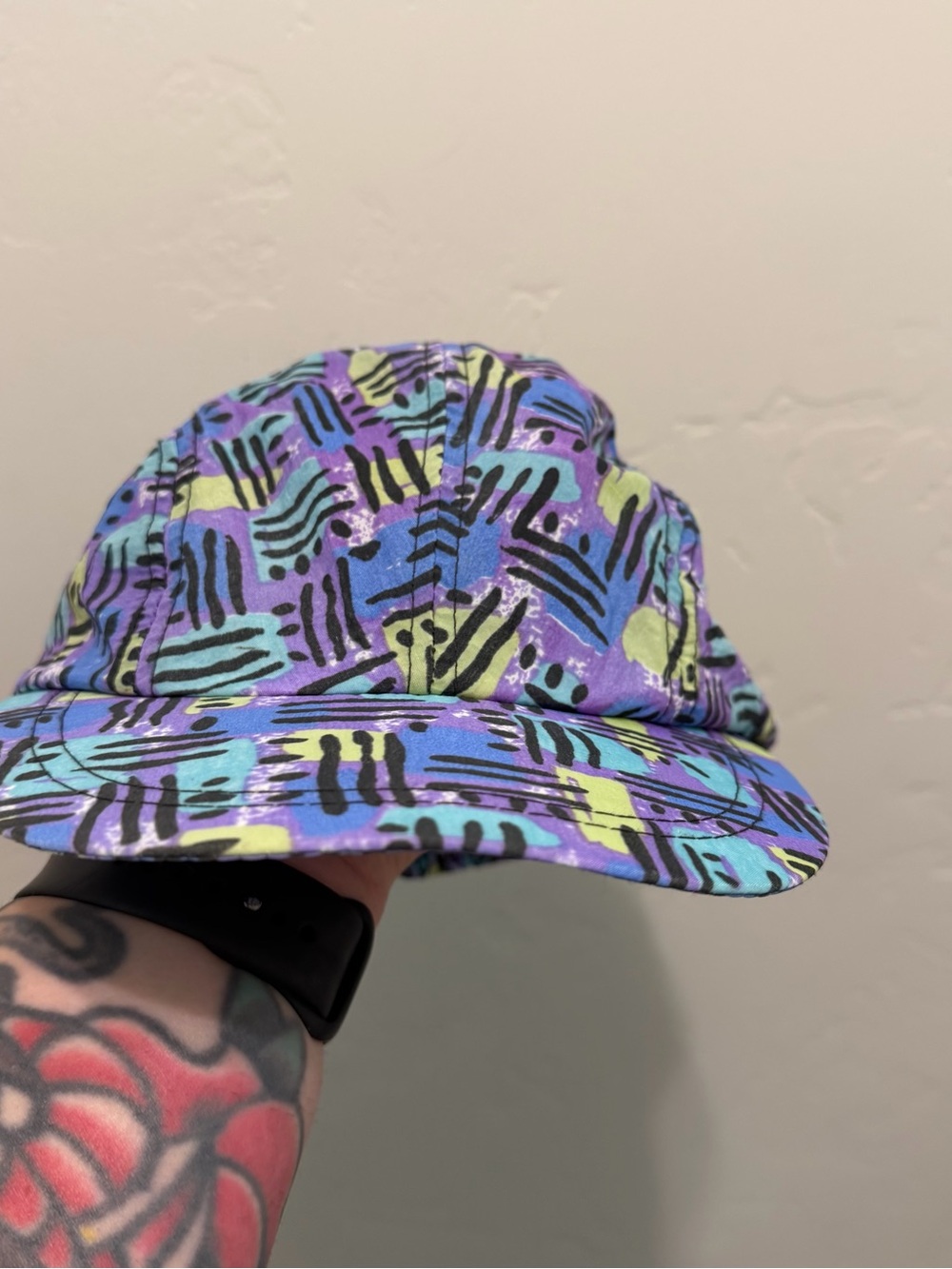 Vintage Nike 90s Abstract Print Running Hat OS
